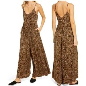 Madewell Wide Leg Leopard Jumpsuit